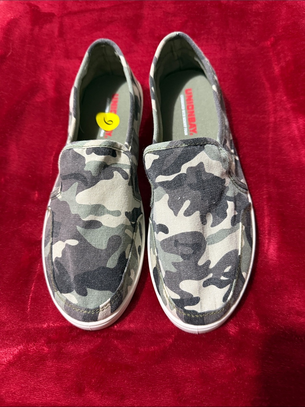 UNIONBAY Men’s Camo Slip-On Canvas Loafers - Green/Gray/Black